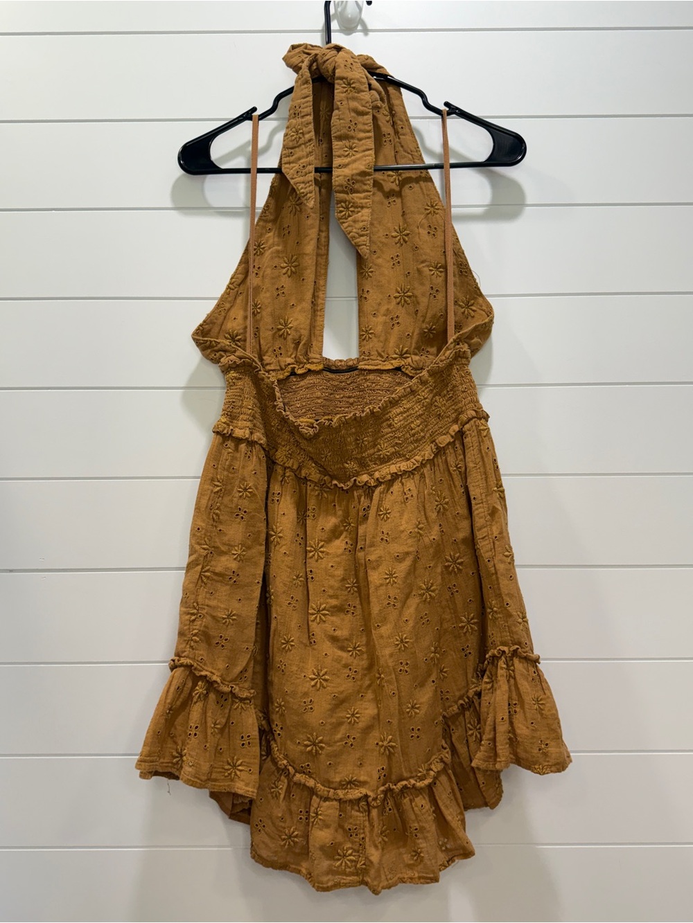aerie Rust Halter Ruffle Mini Dress - Picture 6 of 8